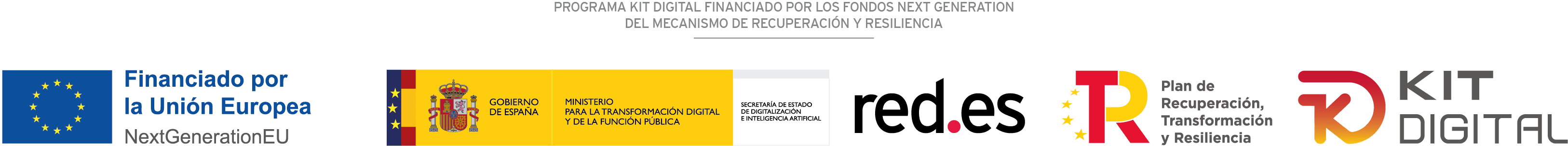 Programa Kit Digital - Financiado por la Unión Europea, Gobierno de España, Red.es, Plan de Recuperación y Kit Digital